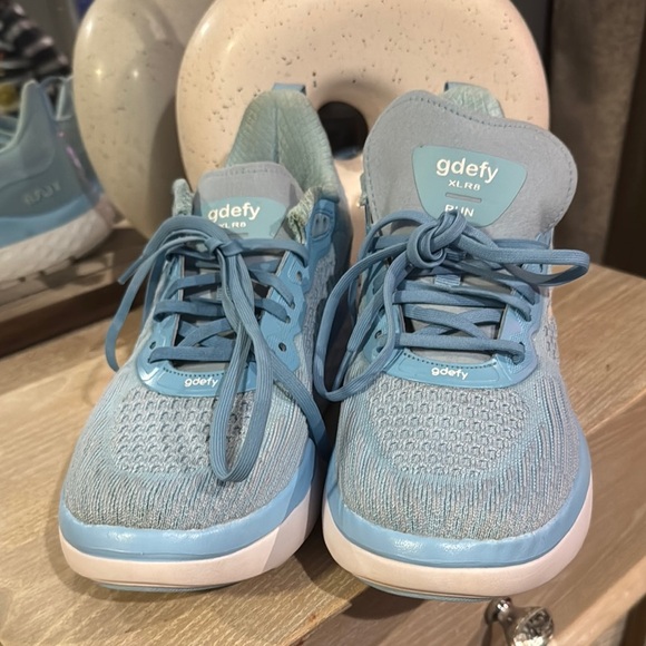 Blue Athletic Sneakers with White Midsole - Picture 4 of 9